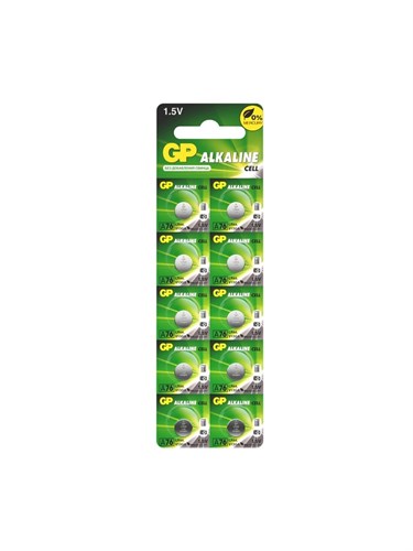 Батарейка алкалиновая GP, LR44 (G13, V13GA, A76)-10BL, 1.5В, блистер, 10 шт. 4857396 - фото 17118929