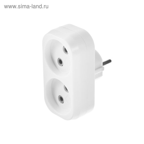 Разветвитель Smartbuy, 10 А, 250 B, 2 гнезда, без заземления, плоский 4873636 - фото 17119075