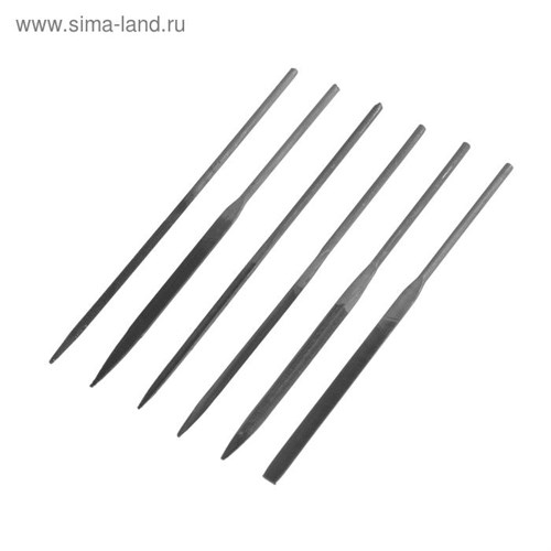 Набор надфилей ЛОМ, металлические рукоятки, 60 х 140 х 3 мм, 6 шт. 4774272 - фото 17121206