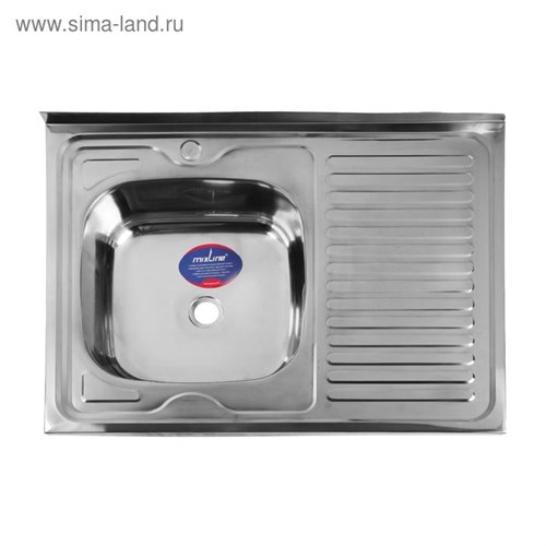 Мойка кухонная MIXLINE 527970, накладная, толщина 0.4 мм, 80х60х16 см, левая, выпуск 1 1/2" 5381580 - фото 17122493