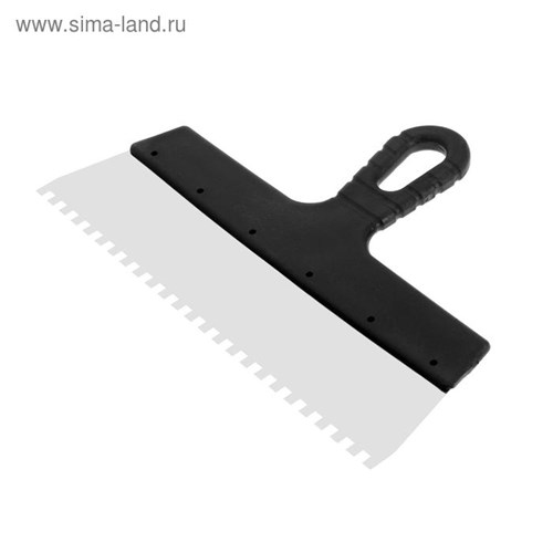 Шпатель зубчатый ЛОМ, 300 мм, зуб 6 мм, нержавеющая сталь 5386210 - фото 17123501