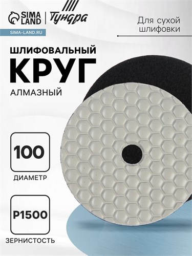 Алмазный гибкий шлифовальный круг ТУНДРА "Черепашка", для сухой шлифовки, 100 мм, № 1500 5099275 - фото 17125856