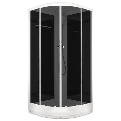 Душевая кабина DOMANI-Spa Delight 88, поддон 15см, черные стенки, тонированное стекло, 80х80 6581899 - фото 17126060