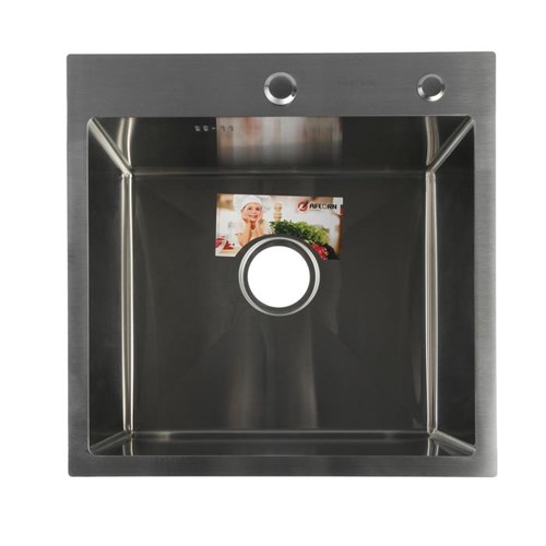 Мойка кухонная AFLORN AF95050, врезная, S=3,0 и 0,8 мм, 50х50х20 см, сифон, сатин 6957246 - фото 17127898