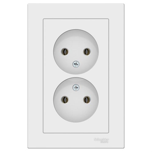 Розетка двойная SE ATLASDESIGN, 16 А, 250 В, встраиваемая, без з/к, IP20, белая, ATN000120 7085403 - фото 17129406
