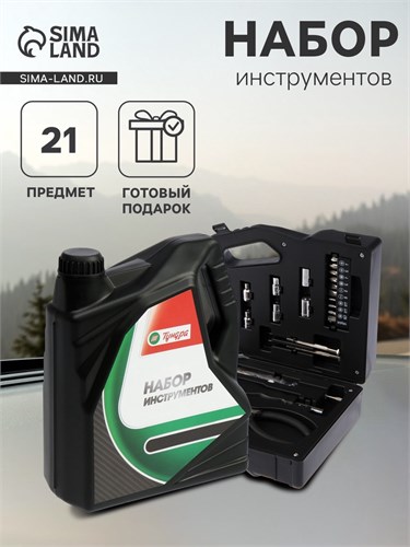 Набор инструментов ТУНДРА, подарочный пластиковый кейс "Канистра", 21 предмет 7379046 - фото 17133004