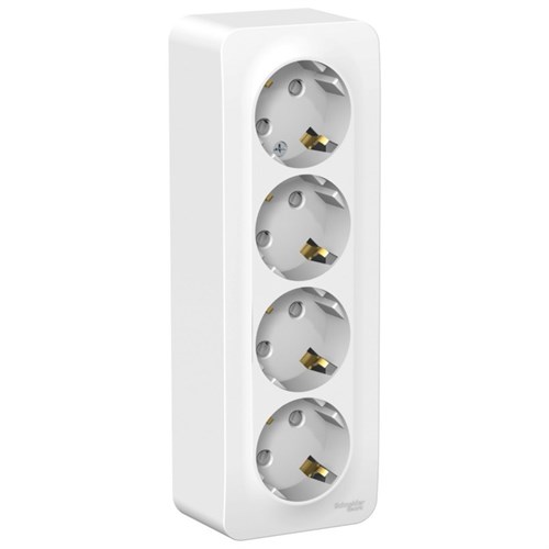 Розетка четверная SE Blanca, 16 А, 250 В, накладная, с з/к, шторки, IP20, белая, BLNRA011411 7612730 - фото 17133622