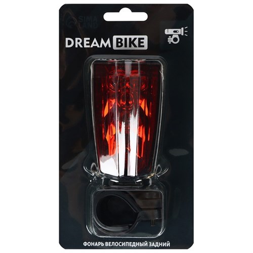 Фонарь велосипедный Dream Bike JY-2L-A, задний, 5 диодов, 3 режима 7305385 - фото 17137025