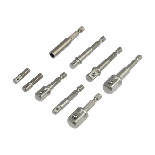 Набор адаптеров для бит и торцевых головок ТУНДРА, 1/4" 3/8" 1/2", 25 - 70 мм, 9 шт. 7443392 - фото 17137214