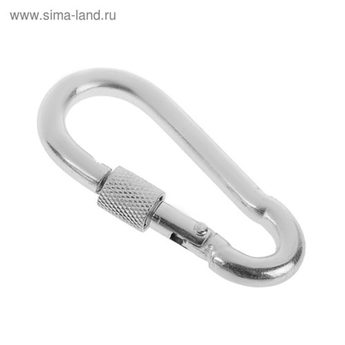 Карабин монтажный с фиксатором ТУНДРА krep, DIN5299D, 4х40 мм, оцинкованный, 1 шт. 7980399 - фото 17144139