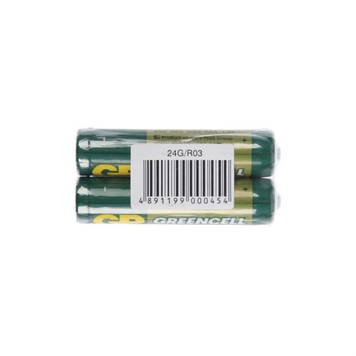 Батарейка солевая GP Greencell Extra Heavy Duty, AAA, R03-2S, 1.5В, спайка, 2 шт. 9706069 - фото 17151836