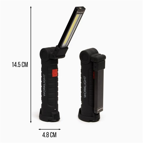 Фонарь рабочий аккумуляторный, 5 Вт, 1200 мАч, COB, LED,3 режима, 14.5 х 4.8 см 9562973 - фото 17153920