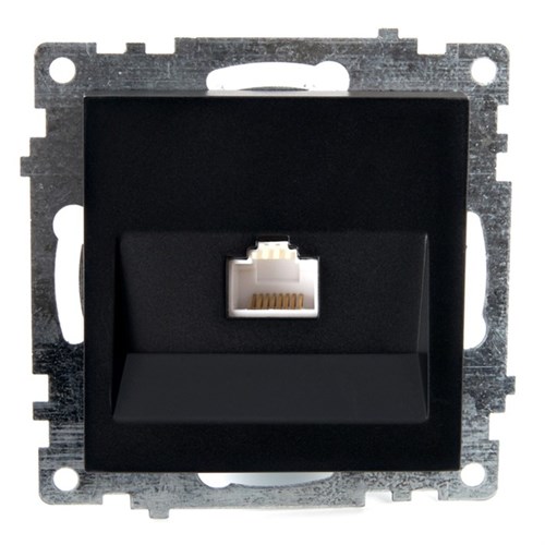 Розетка компьютерная 1-местная RJ-45 (механизм), STEKKER серия Катрин, GLS00-7107-05, черный 1022441 10224416 - фото 17162245