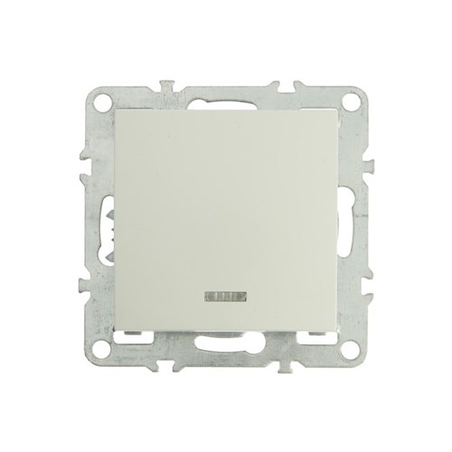 Выключатель 1-клавишный c индикатором (механизм), STEKKER серия Эрна, PSW10-9101-01, белый 10224519 - фото 17162330