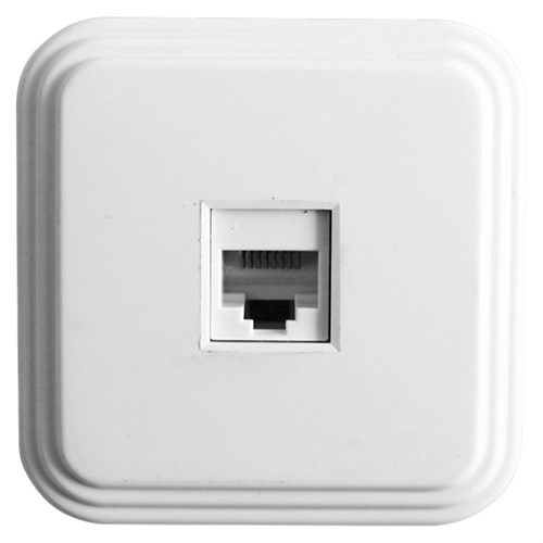 Розетка компьютерная 1-местная RJ-45, PST00-21-20 (РК8-01), белый 10227401 - фото 17162749