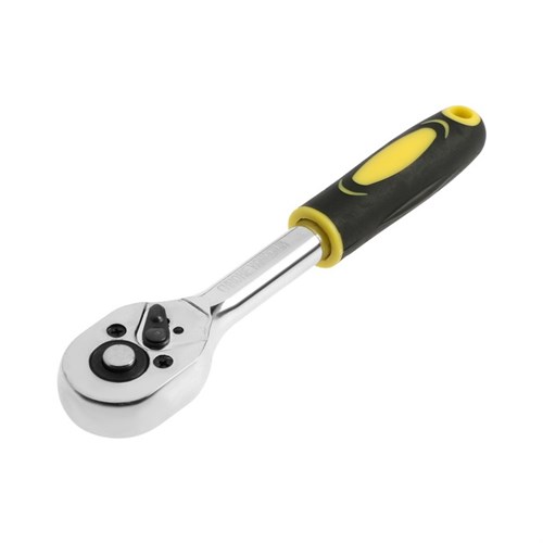 Вороток с трещоткой ТУНДРА, CrV, квадрат 1/4", 2К рукоятка, 24 зуба, 150 мм 9863767 - фото 17165220