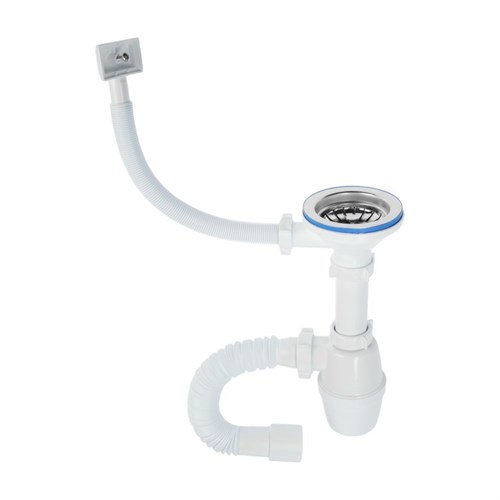 Сифон для мойки ORIO А-40079, 3 1/2" х 40 мм, с прямоуг. переливом, с гофрой 40х40/50 мм 10424689 - фото 17171430