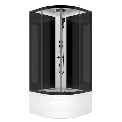 Душевая кабина Domani-Spa Delight Slim 99 high, поддон 45 см, черные стенки, 90х90 см 10513685 - фото 17173215