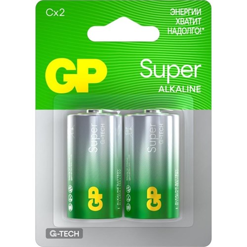 Батарейка алкалиновая GP 14AA21-2CRSBC2, C, LR14-2BL, 1.5В, блистер, 2 шт. 10682882 - фото 17175279