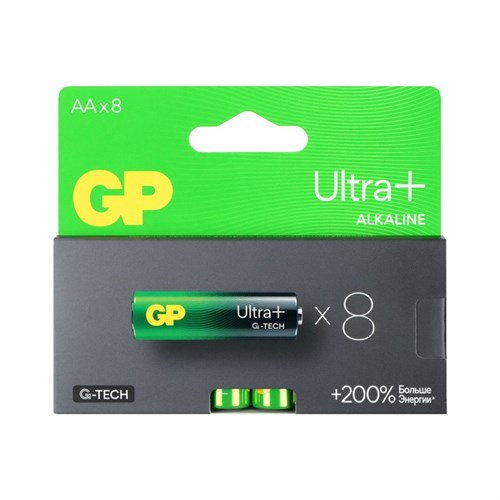 Батарейка алкалиновая GP Ultra Plus Alkaline, AA, LR6-8BL, 1.5В, блистер, 8 шт 10844121 - фото 17185444