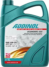 Синтетическое моторное масло ADDINOL ECONOMIC 020, 0W-20, 5 л ADD0001005 - фото 17190973