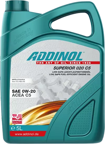 Синтетическое моторное масло ADDINOL SUPERIOR 020 C5, 0W-20, 5 л ADD0001018 - фото 17190998