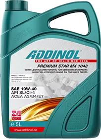 Полусинтетическое моторное масло ADDINOL PREMIUM STAR MX 1048, 10W-40, 5 л ADD0001033 - фото 17191028