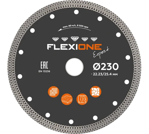 Алмазный диск 230х22,23 мм для керамогранита Flexiоne Expert  50000274 FLX0001164 - фото 17191689