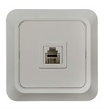 Розетка телефонная 1-м СП Bolleto 7034 16А IP20 бел. ASD / IN HOME 4690612000398 464655