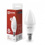 Лампа светодиодная LED-СВЕЧА-VC 8Вт свеча 4000К нейтр. бел. E14 760лм 230В IN HOME 4690612020433 530174