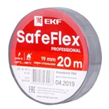 Изолента ПВХ 19мм (рул.20м) серо-стальн. SafeFlex EKF plc-iz-sf-st 1306506