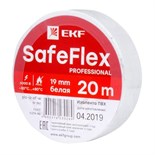 Изолента ПВХ 19мм (рул.20м) бел. SafeFlex EKF plc-iz-sf-w 1306499