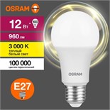 Лампа светодиодная LED Value LVCLA100 12SW/830 12Вт грушевидная матовая E27 230В 10х1 RU OSRAM 4058075578975 1459880