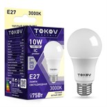 Лампа светодиодная 10Вт А60 3000К Е27 176-264В TOKOV ELECTRIC TKE-A60-E27-10-3K 1660365