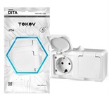 Розетка 2-м ОП Dita 16А IP54 250В с заземл. с крышкой бел. TOKOV ELECTRIC TKL-DT-R2Z-C01-IP54 1710645