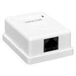 Розетка настенная TERACOM кат.5E неэкранированная 1 порт RJ-45 Dual IDC бел. EKF TRC-WBOX-1RJ45-5EUTP-WH 1765569