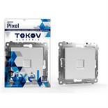 Розетка компьютерная 1-м СП Pixel RJ45 кат.5E механизм бел. TOKOV ELECTRIC TKE-PX-RC1-C01 1791379