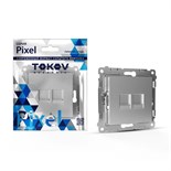 Розетка компьютерная 2-м СП Pixel RJ45 кат.5E механизм алюм. TOKOV ELECTRIC TKE-PX-RC2-C03 1792282