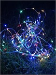 Гирлянда светодиодная "Разноцветные нити" 100LED 7м (4м+3м) мультиколор на солнечной батарее аккумулятор AA NI-MH 600мАч IP44 КОСМОС KOC_SOL196 162789