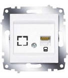 Розетка компьютерная 1-м Cosmo RJ45 кат.6 + гнездо механизм бел. ABB 619-010200-247 392647