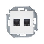 Розетка компьютерная 2-м Simon 15 RJ45 кат.5E AMP механизм бел. Simon 1591552-030 392122