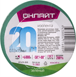 Изолента ПВХ 15мм (рул.20м) 71 680 OIT-B15-20/G зел. ОНЛАЙТ 71680 427456