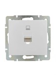 Розетка компьютерная СП Rain RJ45 16А IP20 механизм бел. LEZARD 703-0288-139 450514