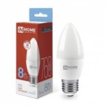 Лампа светодиодная LED-СВЕЧА-VC 8Вт свеча 6500К холод. бел. E27 760лм 230В IN HOME 4690612024820 540917