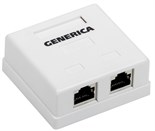 Розетка компьютерная 2-м ОП RJ45 кат.5E FTP GENERICA CS2-1C5EF-22-G 1318184