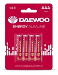 Элемент питания алкалиновый AAA/LR03 1.5В Energy Alkaline 2021 BL-4 (уп.4шт) DAEWOO 5029903 1588739