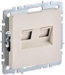 Розетка компьютерная двойная СП RJ45 кат.5E BRITE РК10-2-БрКр механизм беж. IEK BR-K20-1-K10 1623773