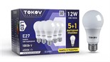 Набор ПРОМО лампа светодиодная 12Вт А60 4000К Е27 176-264В (Promo 5+1 шт) TOKOV ELECTRIC Promo-A60-E27-12-4K 1766744