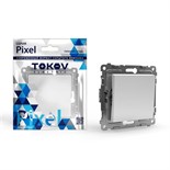 Переключатель проходной 1-кл. СП Pixel 10А IP20 механизм бел. TOKOV ELECTRIC TKE-PX-P1-C01 1791360