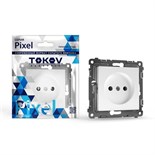 Розетка 1-м СП Pixel 16А IP20 без заземл. механизм бел. TOKOV ELECTRIC TKE-PX-R1-C01 1791363